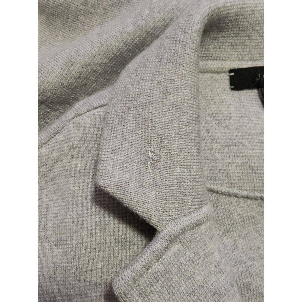 J. Crew XS Women's Light Gray 100% Merino Wool Knit Sweater Blazer Style Career - Picture 11 of 11
